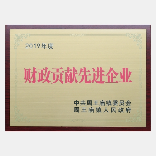 2019年度财政贡献先进企业